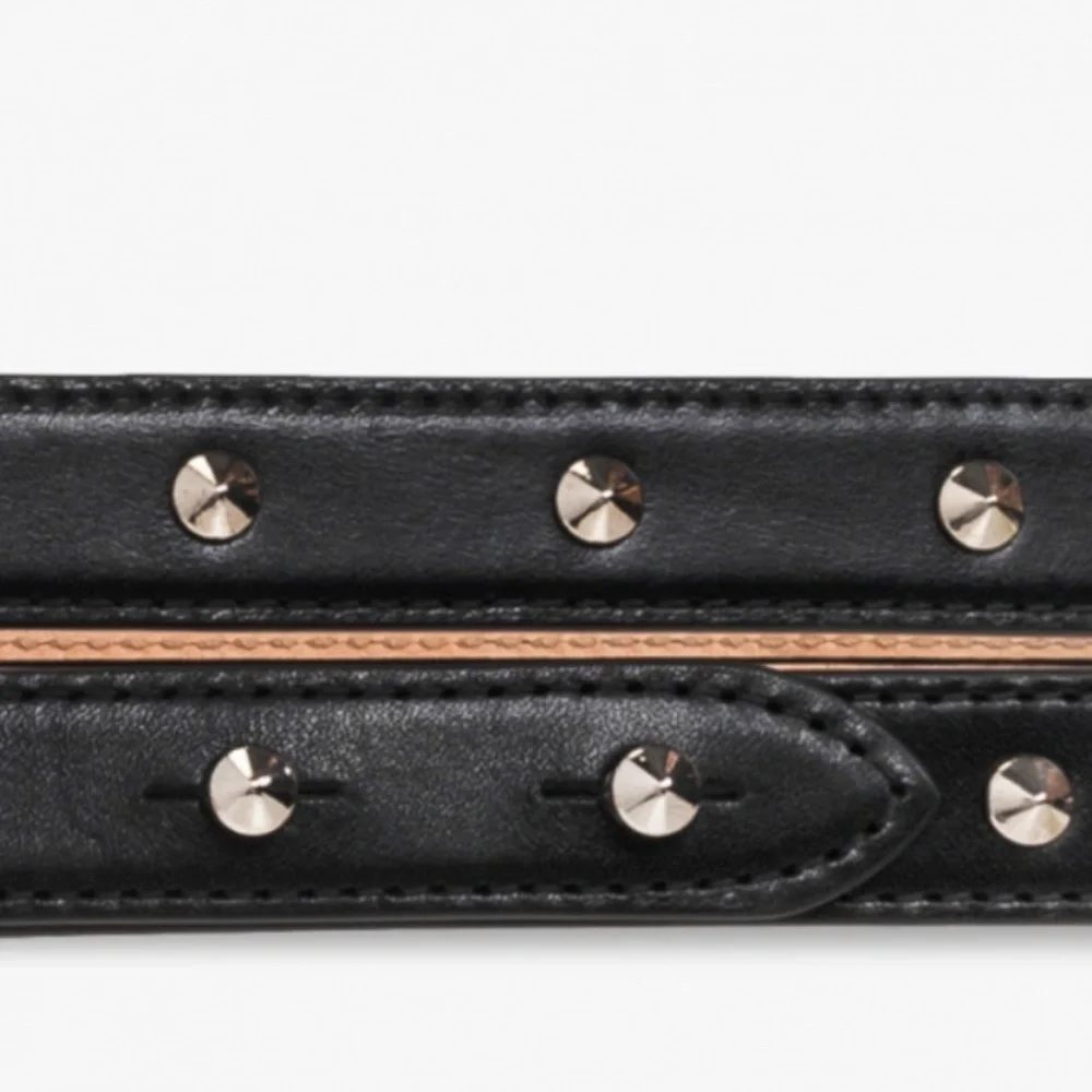 Alexander McQueen Studded D Thin Leather Belt in Black